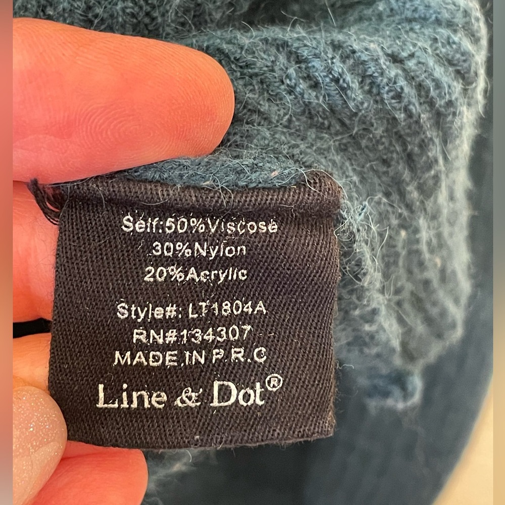 Line & Dot Women’s Deep Teal Cowl Neck Sweater Size S - Picture 8 of 11